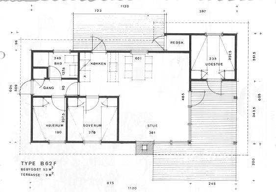 Grundplan for det oprindelige hus